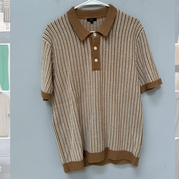Rails Tan & White Polo Shirt in Medium - Picture 8 of 10